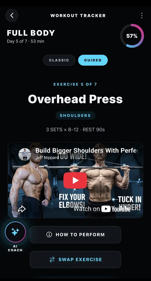 SHREDxpro app — Coach Guided Tracker